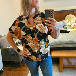 Fall Floral Blouse